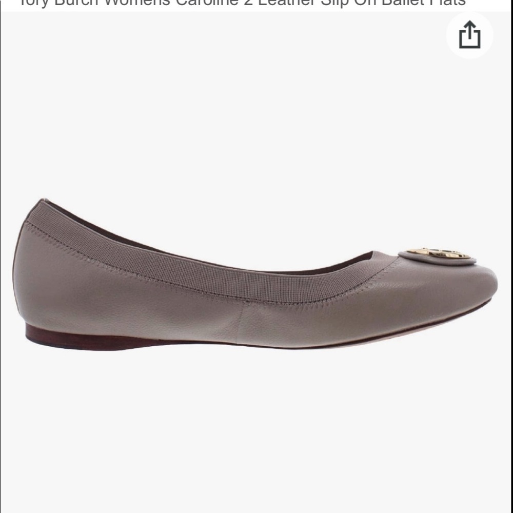 Tory Burch Caroline 2 Leather Ballet Flats Grey - image 3
